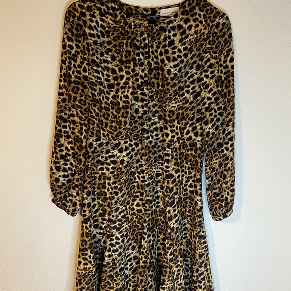 Charlotte Brody Leopard Print Silk Dresss With Tassel Belt Size M - Picture 4 of 6